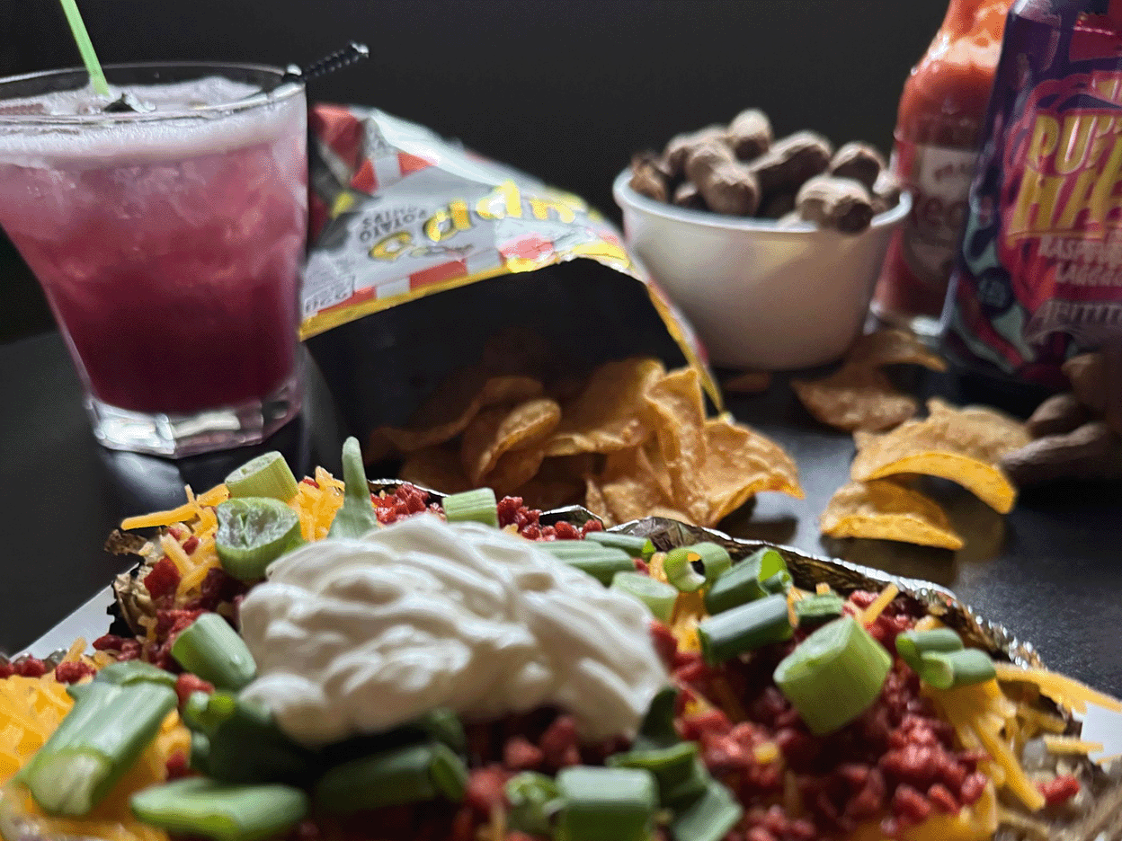 Zapp’s Chips and Black Cherry Gin Rickey